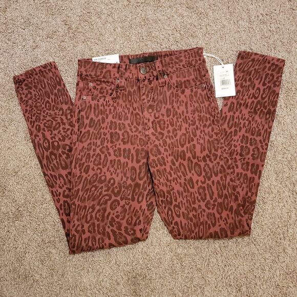 Joes Jeans Rust Colored Cheetah Print the Charlie High Rise skinny Ankle Jean 24 - Picture 5 of 8